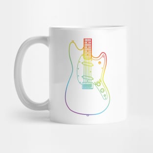 M-Style Offset Style Electric Guitar Body Colorful Outline Mug